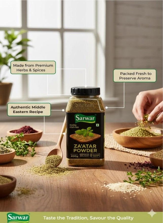 Sarwar Za’atar Powder – 400g Jar | Aromatic Middle Eastern Blend| Middle Eastern spice mix| Authentic (Seasoning) | Herb Mix| For Cooking| Spice Blend - Image 3