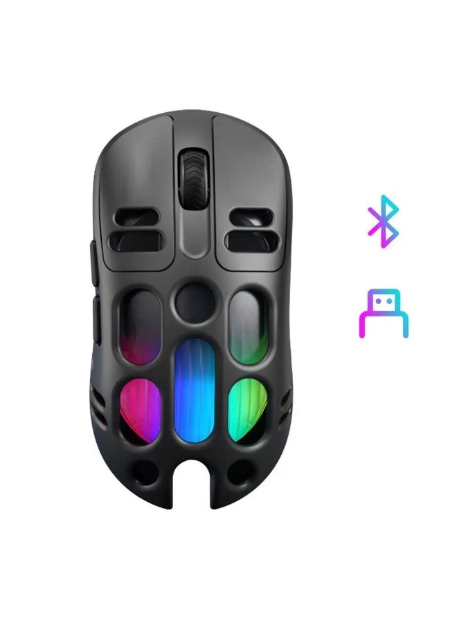 Wireless Bluetooth Gaming Mouse Dual Mode RGB Back Light Type C Rechargeable Mice Black - Image 1