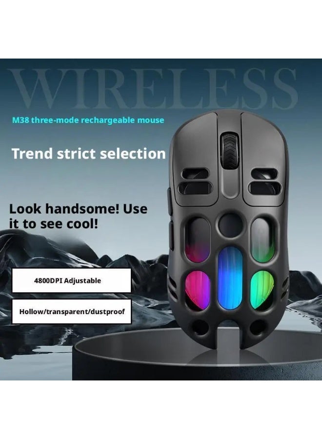 Wireless Bluetooth Gaming Mouse Dual Mode RGB Back Light Type C Rechargeable Mice Black - Image 4