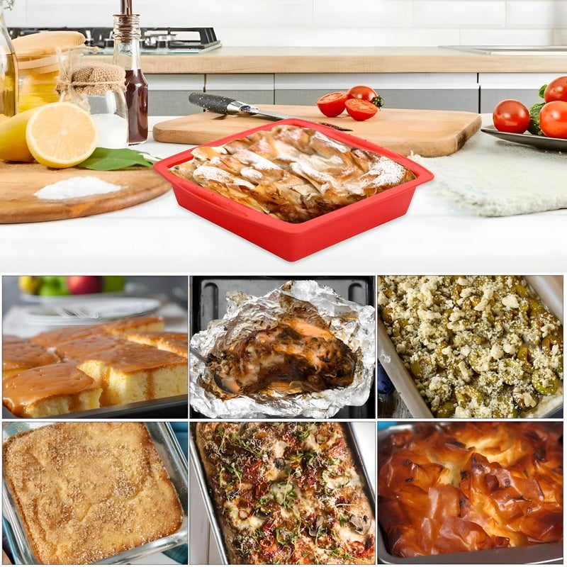 Cake Bakeware - Durable Silicone Bakeware Set for Baking Delicious Cakes, Brownies, Pizzas, and More with Easy Release and Reusable Design for Kitchen Versatility multicolor - Image 5