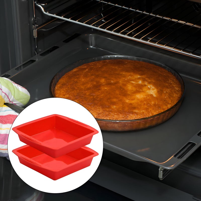Cake Bakeware - Durable Silicone Bakeware Set for Baking Delicious Cakes, Brownies, Pizzas, and More with Easy Release and Reusable Design for Kitchen Versatility multicolor - Image 1