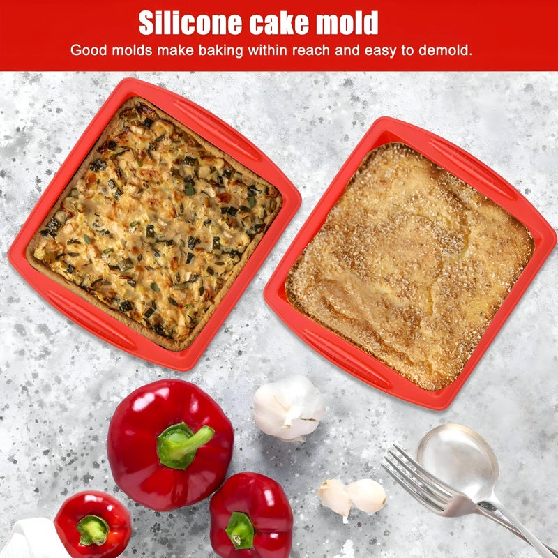 Cake Bakeware - Durable Silicone Bakeware Set for Baking Delicious Cakes, Brownies, Pizzas, and More with Easy Release and Reusable Design for Kitchen Versatility multicolor - Image 3