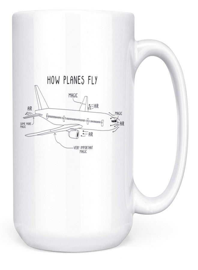 Artisan Owl How Planes Fly Airplane Mug - Funny Pilot Aviation 15 oz Double-Sided Coffee Cup Gift for Pilots, Engineers, Plane Flight Instructors, Airline & Navy Pilots - Image 1