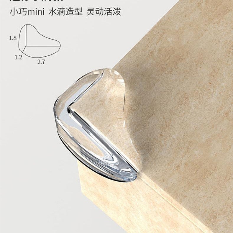 Left aluminum transparent anti-collision corner baby household protective cover furniture small silicone edge protective cover children anti-collision Water Drop type