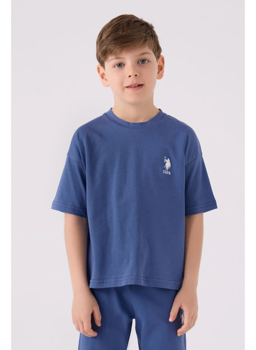 يو اس بولو اسن Boys Indigo Bermuda Set