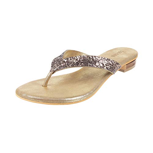 Mochi Womens Synthetic Antic Gold Slippers (Size (3 UK (36 EU)) - Image 1