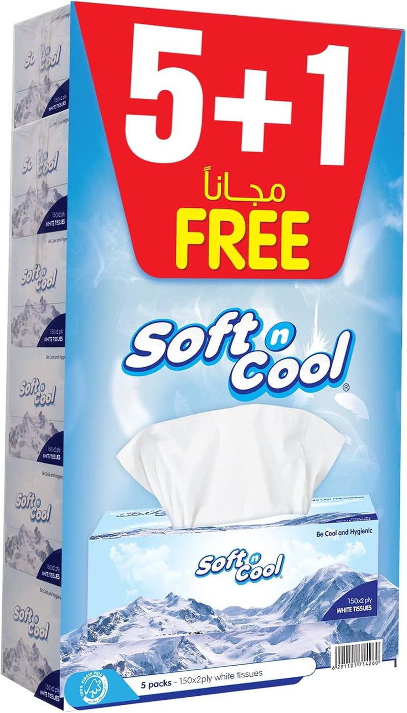 سوفت آند كول حزمة سوفت إن كول وهوت باك (مناديل سوفت إن كول، 150 ورقة، 6 علب + حزمة هوت باك الاقتصادية لفة ماكسي سوفت إن كول للمطبخ طبقة واحدة، 300 متر) - Image 3