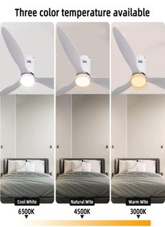 Ceiling Fans, 52 Inch with LED Light and Remote, 6 Speeds Indoor Outdoor, with 3 Blades, Quiet Reversible DC Motor/Sleep Timer, Suitable for Bedroom, Courtyard, Living Room - pzsku/ZE34A383CD73D5D36A337Z/45/_/1703748049/73960ec8-8766-4cea-b0ee-5d0c90bd9894