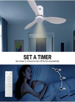 Ceiling Fans, 52 Inch with LED Light and Remote, 6 Speeds Indoor Outdoor, with 3 Blades, Quiet Reversible DC Motor/Sleep Timer, Suitable for Bedroom, Courtyard, Living Room - pzsku/ZE34A383CD73D5D36A337Z/45/_/1703748090/27e96a37-282f-4624-99e6-1cd8bbe627e2