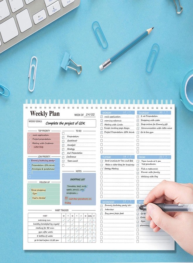Ymumuda Weekly To Do List Notepad - Daily To Do List Undated 52 - Week Sheets, 8.5x11" Weekly Goal Notebook, Habit Tracker Journal, Excellent for Student School Work Personal Productivity Organizer - Image 3