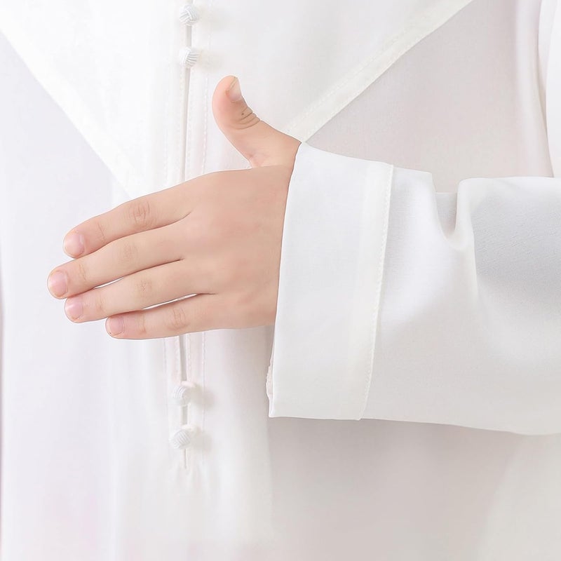 Generisch Arabian Thobe for Boys - Long Sleeve Kaftan, Round Neck Robe, White, Size 5-6 Years - Image 2