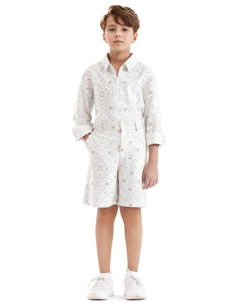 Rare Ones Rare Ones Kids Loui White Viscose Digital Print Short