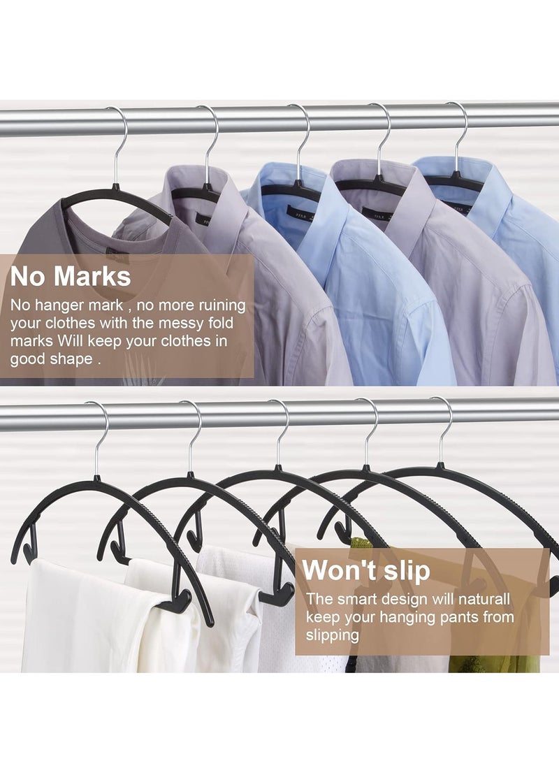 TYCOM Non Slip Hangers Suit Hangers 50 Pack Ultra Thin Space Saving 360 Degree Swivel Hook Clothes Hangers for Coats Jackets Pants Dress Clothe Plastic Curved 50pcs Black.  - Image 4