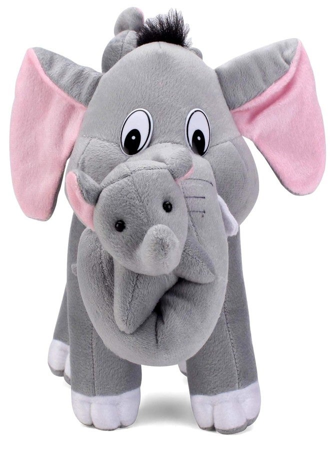 Future Shop Cute Detective Cartoon Character Soft Stuffed Plush Animal Toy for Kids Home Room Decoration (Elephant with Baby) - Image 2