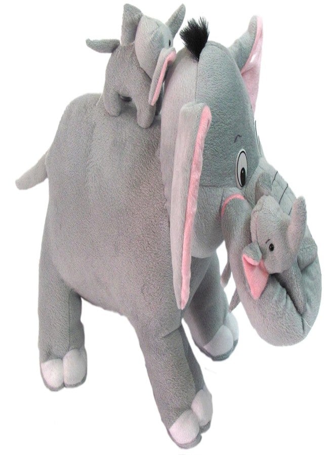 Future Shop Cute Detective Cartoon Character Soft Stuffed Plush Animal Toy for Kids Home Room Decoration (Elephant with Baby) - Image 4