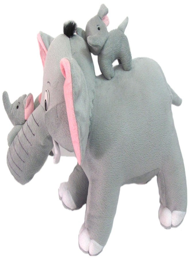 Future Shop Cute Detective Cartoon Character Soft Stuffed Plush Animal Toy for Kids Home Room Decoration (Elephant with Baby) - Image 5
