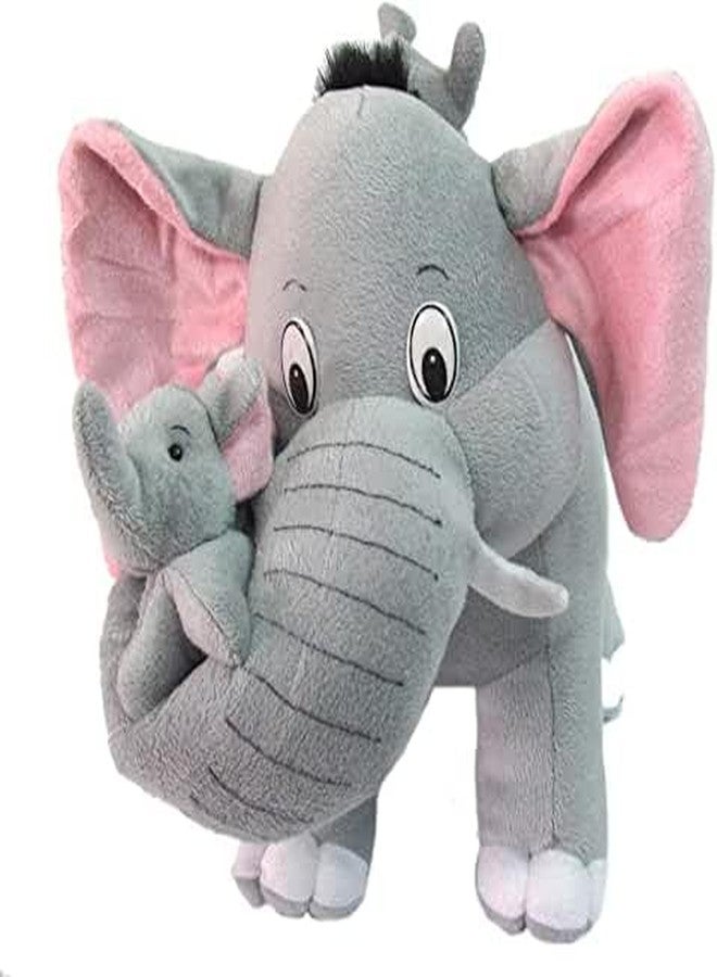 Future Shop Cute Detective Cartoon Character Soft Stuffed Plush Animal Toy for Kids Home Room Decoration (Elephant with Baby) - Image 1