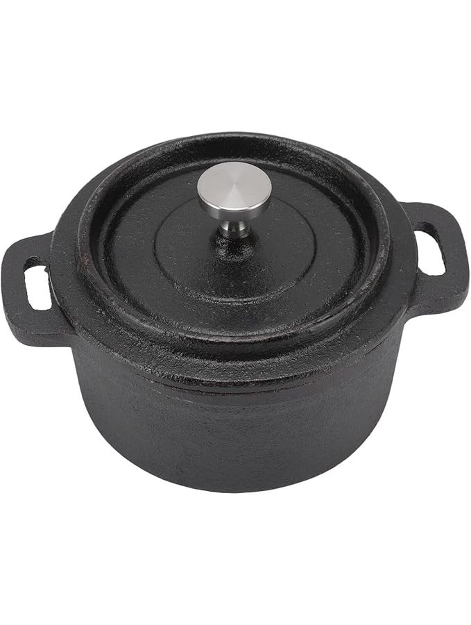 Double Handled Cast Iron Dutch Oven Pot With Lid Non Stick Diameter 10CM - Image 1