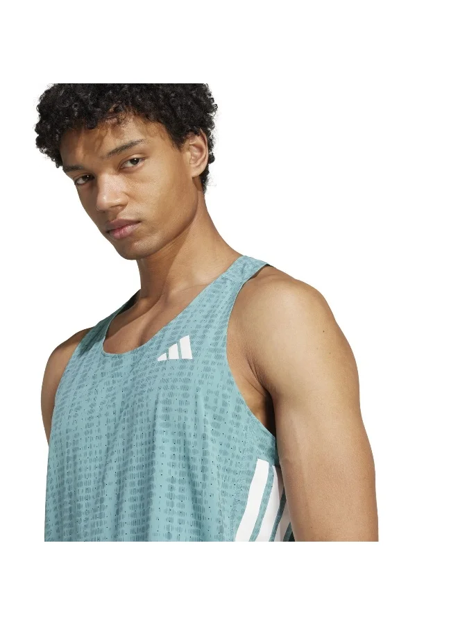 Adidas Adizero Snglt M Turquoise Singlet (Shirt) T-Shirts For Men