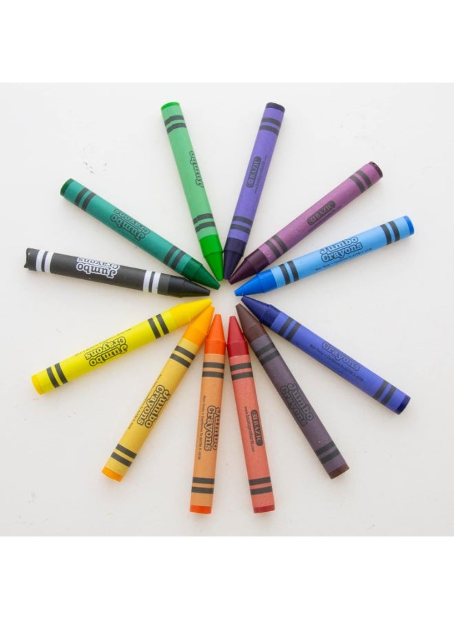 Bazic Premium Jumbo Crayons Multicolored Coloring Set 12 Pcs - Image 2
