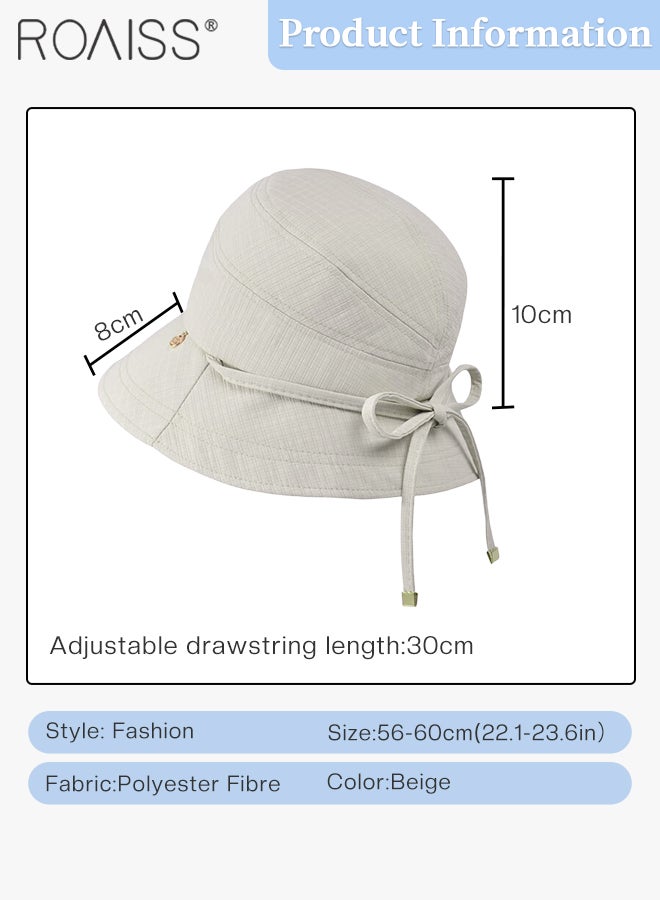 رويس قبعة دلو واسعة الحواف للنساء، خفيفة الوزن وجيدة التهوية، قبعة خارجية واقية من الشمس بحبل سميك مقاوم للرياح، مناسبة لركوب الدراجات والمشي لمسافات طويلة والتخييم للسيدات - Image 2