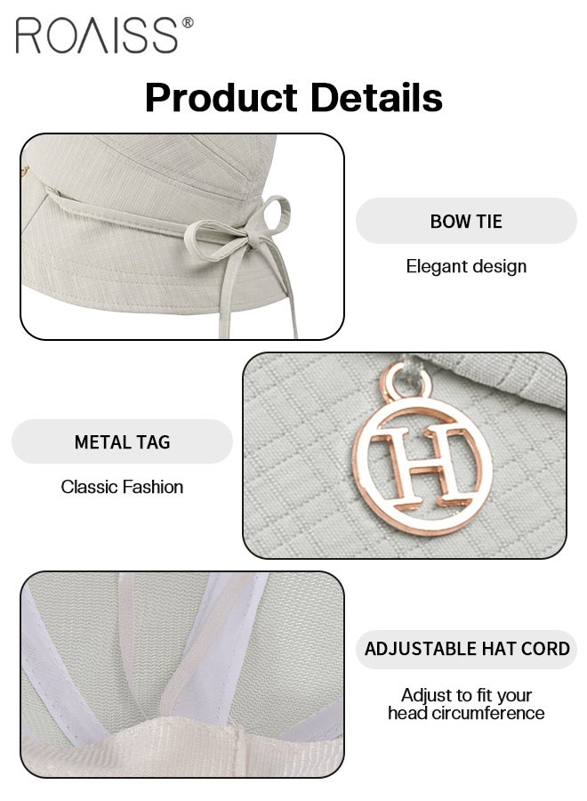 رويس قبعة دلو واسعة الحواف للنساء، خفيفة الوزن وجيدة التهوية، قبعة خارجية واقية من الشمس بحبل سميك مقاوم للرياح، مناسبة لركوب الدراجات والمشي لمسافات طويلة والتخييم للسيدات - Image 3