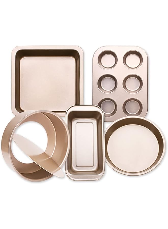 PROMASS Bakeware Set, Nonstick Bakeware for Oven, Carbon Steel Baking Pans (Color: Gold) - Image 1