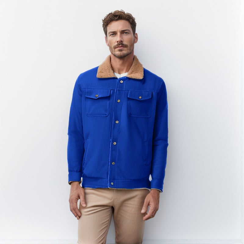 Men's Heavy Duty Workwear Jacket Cotton Lined Winter Coat - Image 2