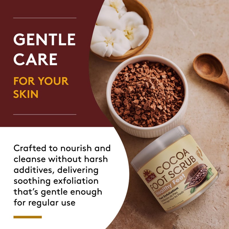 OKAY All Natural Cocoa Butter Foot Scrub, 6 Ounce - Image 5