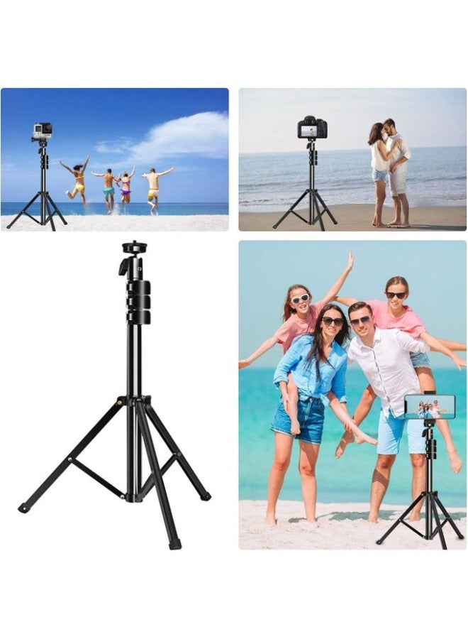 Extendable Tripod Selfie Stick 210cm with Wireless Bluetooth Remote for iPhone Android Cameras, Made of Premium Aluminum Alloy, Lightweight.  - Image 5