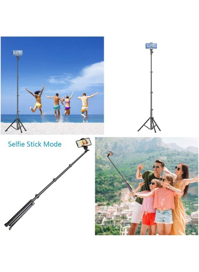 Extendable Tripod Selfie Stick 210cm with Wireless Bluetooth Remote for iPhone Android Cameras, Made of Premium Aluminum Alloy, Lightweight.  - Image 4