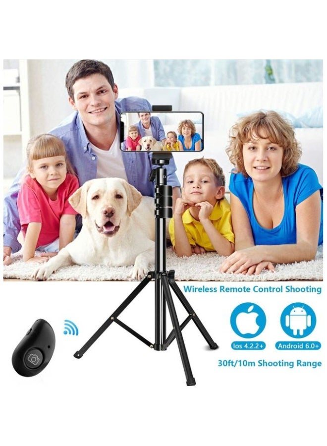 Extendable Tripod Selfie Stick 210cm with Wireless Bluetooth Remote for iPhone Android Cameras, Made of Premium Aluminum Alloy, Lightweight.  - Image 2