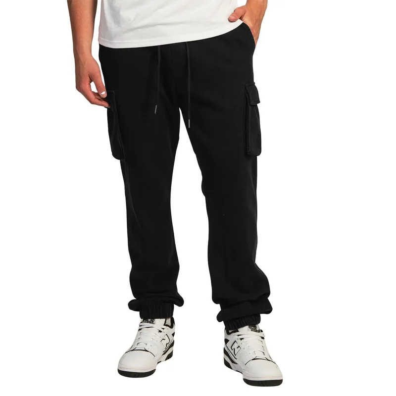 نوبيرو Men's Black Cargo Jogger Sweatpants