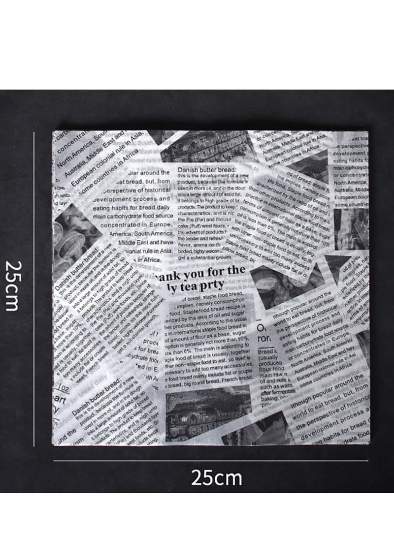 Greaseproof Paper -200 Sheets Baking Wrapping Paper for Versatile Food Wrapping and Basket Liners -for Cakes, Breads, French Fries, Sandwiches, Burgers, Hot Dogs - 25X25cm Size - Image 4