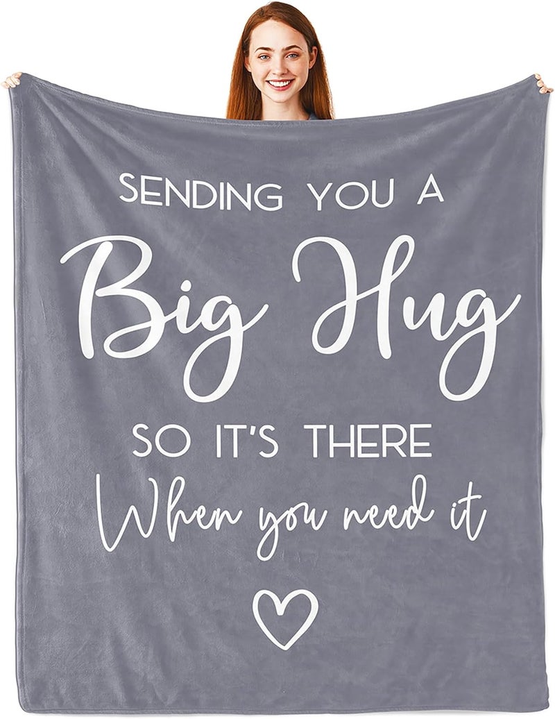 Pubrave Get Well Gifts for Women/Men, Inspirational Gifts for Women/Men, Sympathy Gift, Thinking of You Gifts, Birthday Gifts for Woman, Feel Better Gifts, Healing Blanket Grey 60x50in - Image 1