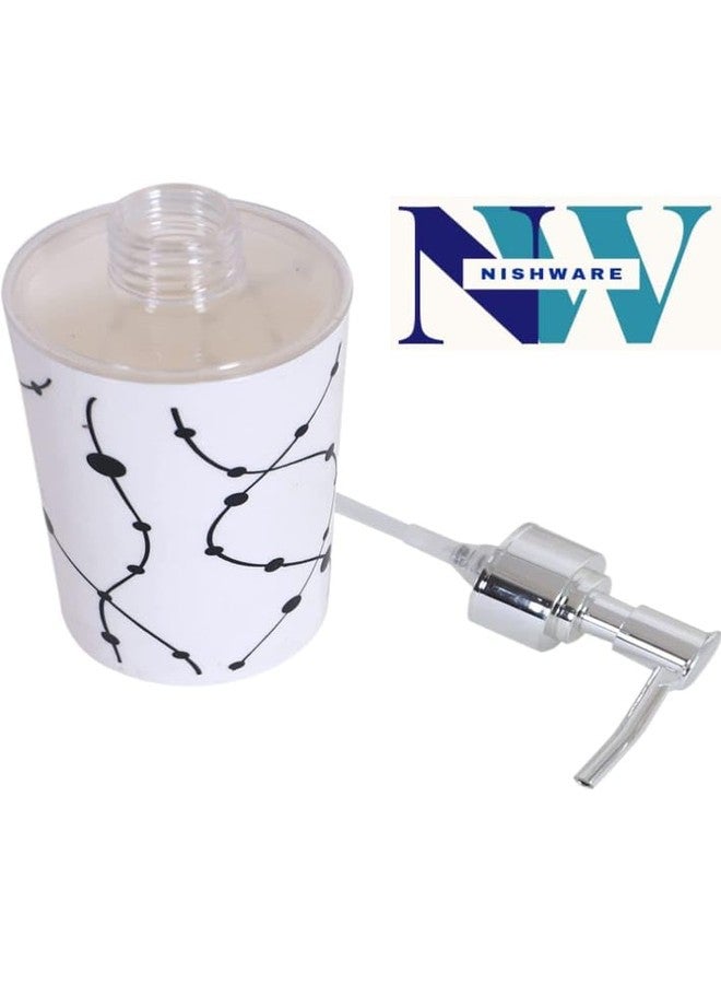 NISHWARE soap Dispenser Bottle Set with Pump for handwash in Bathroom, Kitchen,Sink Comes with White Plastic Body and Chrome Finish top(Design as per Availability) (PACK of 1) - Image 2