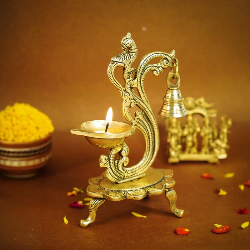 Ekhasa Ready post purchase fulfill 100% Pure Brass Peacock Diya for Puja | Diyas for Home Decoration | Pital Deepam for Pooja | Brass Oil Lamps for Pooja | Agal Vilakku for Pooja | Puja Diya for Home Mandir | Deepak Kundulu Proper storage environment - Image 1