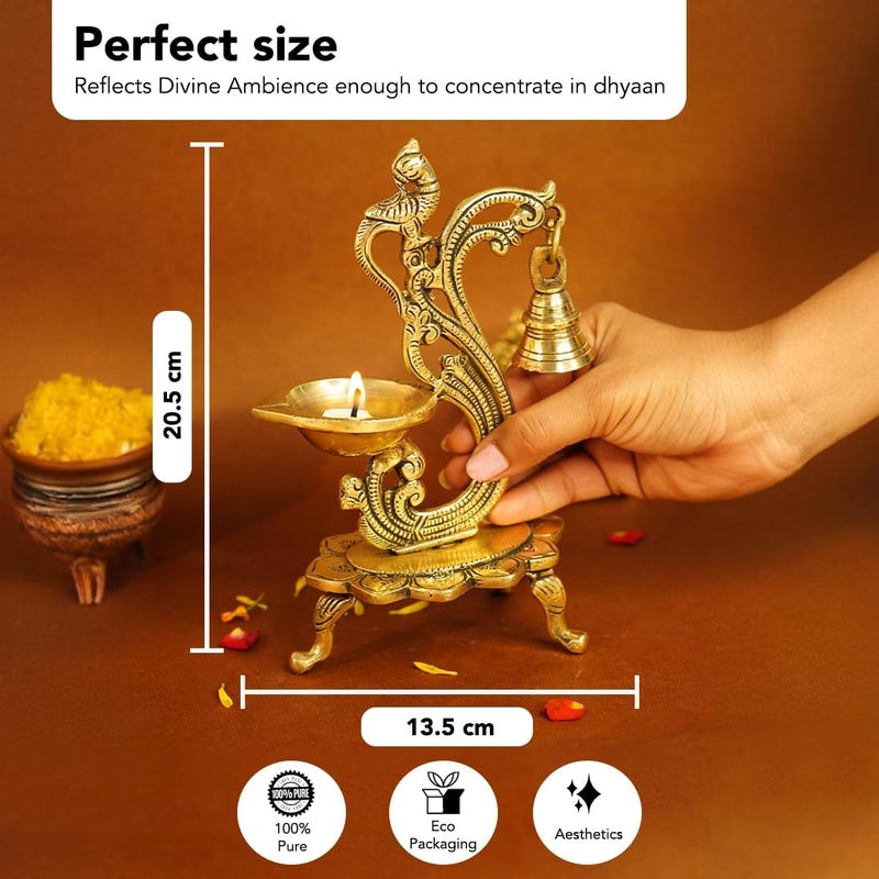 Ekhasa Ready post purchase fulfill 100% Pure Brass Peacock Diya for Puja | Diyas for Home Decoration | Pital Deepam for Pooja | Brass Oil Lamps for Pooja | Agal Vilakku for Pooja | Puja Diya for Home Mandir | Deepak Kundulu Proper storage environment - Image 2