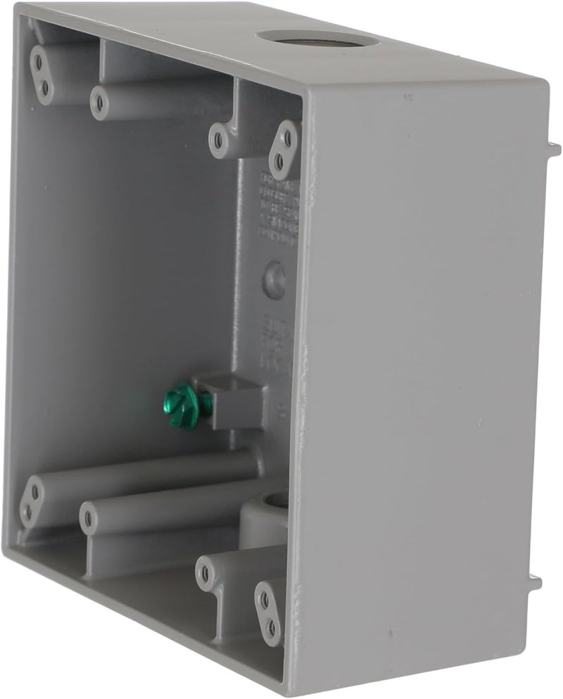 BELL Raco Weatherproof Box, 2 Gang, 18.3 Cu-in, Gray, 4-1/2" x 4-1/2" - Image 3