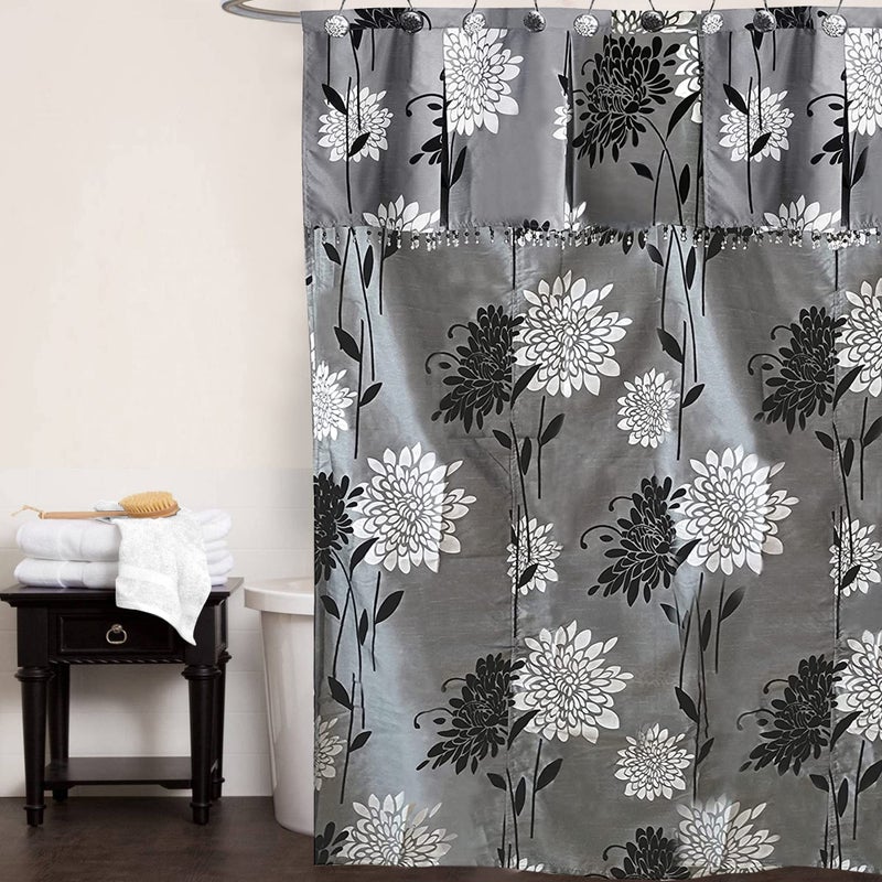 Popular Home The Erica Collection WATT VAL Shower Curtain 70 by 72 Grey