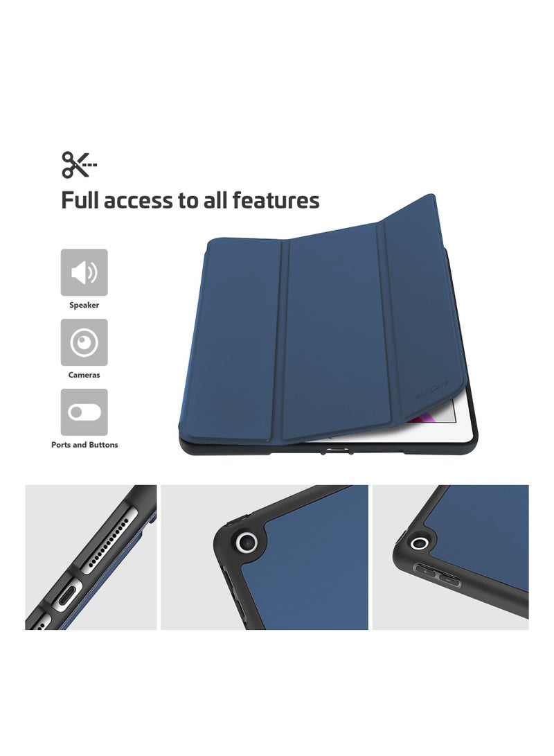 Procases iPad 10.2 Case 2021 2020 2019 with Pencil Holder, Flexible Soft TPU Back Cover Ultra Slim Lightweight Stand Protective Case for iPad 9th/8th/7th Generation -Navy - Image 2
