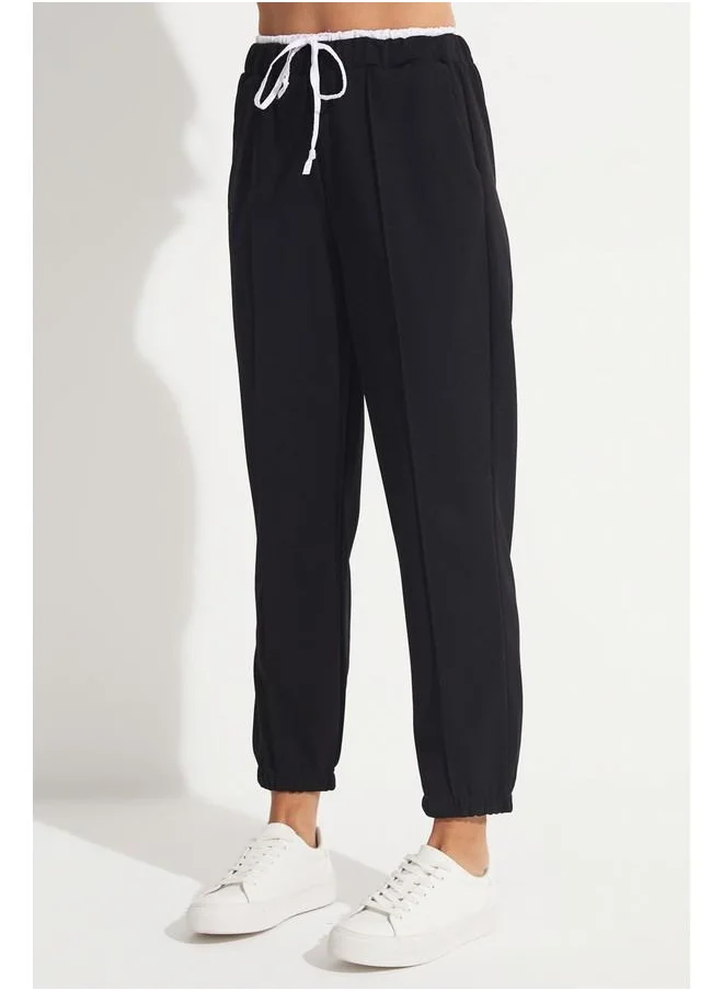 جون June Elastic Waist Trouser Black