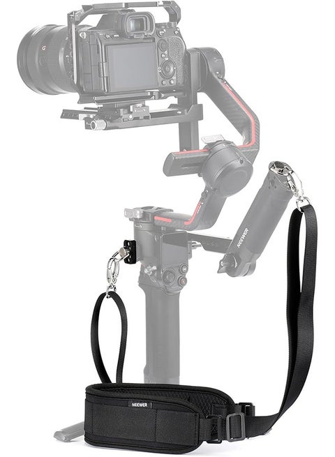 RS4 RS3 Neck Strap with Two NATO Rails  1/4 D Rings for DJI RS4 RS4 Pro RS3 Pro RS2 RSC2 Ronin SC Gimbal Stabilizer, 5.9ft/180cm Length Adjustable Weight Reducing Shoulder Strap, GA019