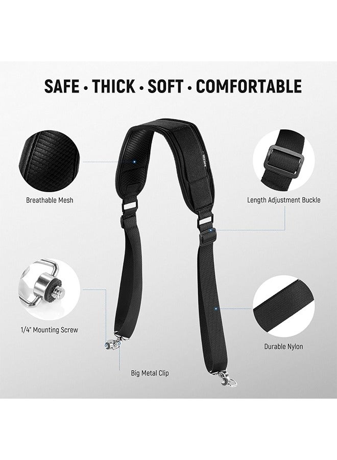 RS4 RS3 Neck Strap with Two NATO Rails  1/4 D Rings for DJI RS4 RS4 Pro RS3 Pro RS2 RSC2 Ronin SC Gimbal Stabilizer, 5.9ft/180cm Length Adjustable Weight Reducing Shoulder Strap, GA019