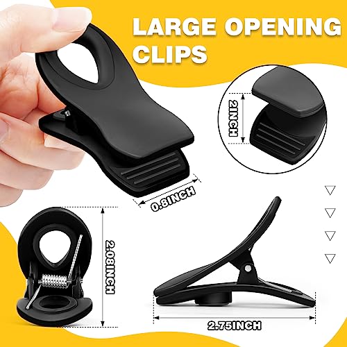 WUDIME Magnetic Chip Clips, 10 Pack Plastic Bag Clips with Magnet, Black Snack Clip for Food Storage and Refrigerator - Image 5