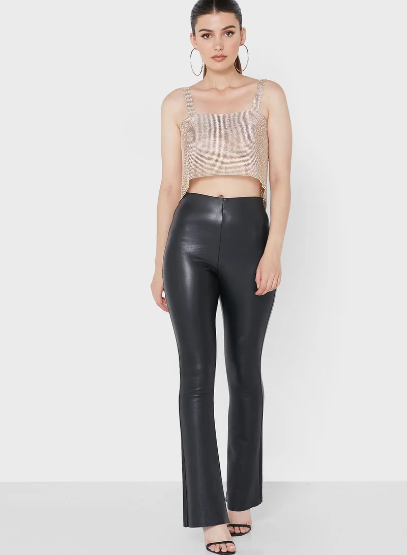 Miss Pap Strappy Shimmer Crop Top