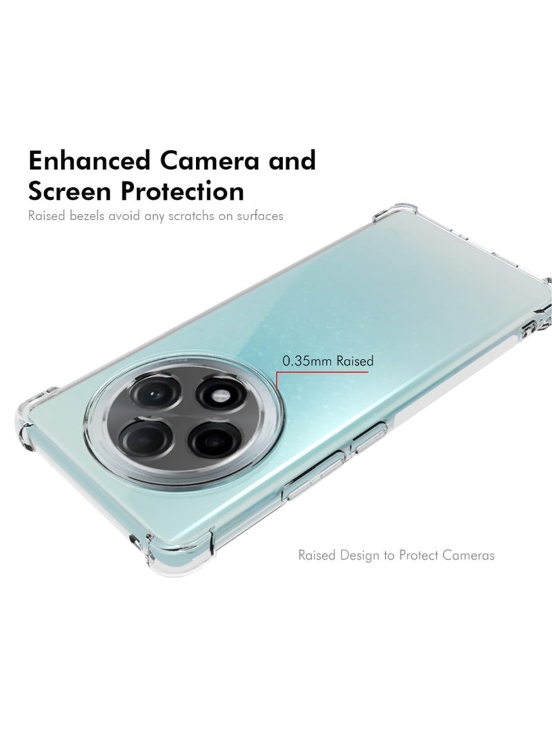 Wtech Oppo A3 5G 2024 TPU Bumper Corners with Hard PC Case Cover - Clear - Image 2