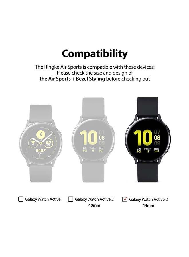 NIBEMINENT Air Sports Cover and Bezel Styling Combo for Galaxy Watch Active 2 44mm Matte Clear  - Image 4