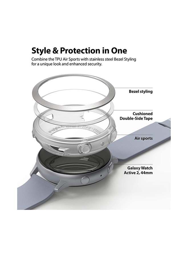 NIBEMINENT Air Sports Cover and Bezel Styling Combo for Galaxy Watch Active 2 44mm Matte Clear  - Image 3
