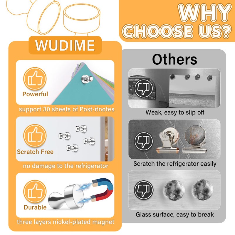 WUDIME 12Pcs Strong Magnets for Whiteboard, Fridge Magnets Adults, Refrigerator Magnets, Magnet Fridge, Small Strong Magnets for Kitchen, Office, Classroom, Locker - Image 5